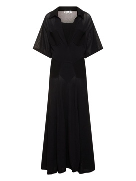 Light cotton blend knit long dress