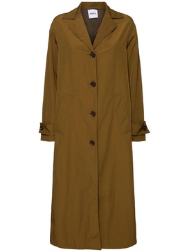 Nylon twill long trench coat