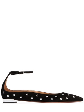10mm Love Affair suede & crystal flats