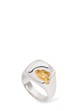 Mined large diamond ring