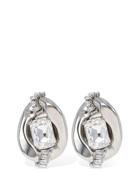 Chain earrings w/ crystals