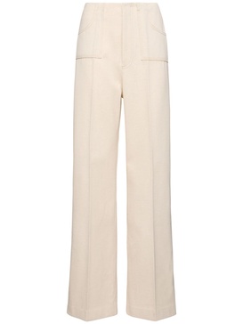 High waist canvas wide leg pants