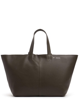 Midi leather tote bag