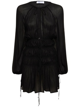 Gathered viscose jersey mini dress