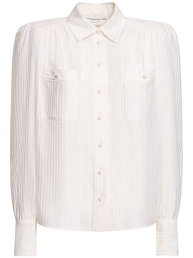 Silk jacquard shirt w/pockets