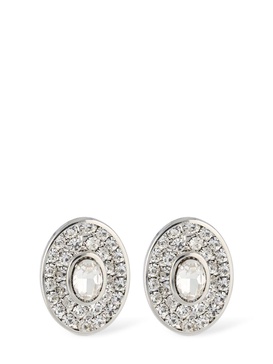Small oval crystal earrings