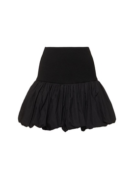 Bubble knit viscose blend mini skirt