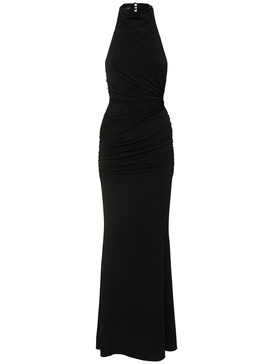 Stella open back jersey sablé long dress