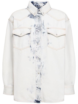 Bleached denim overshirt