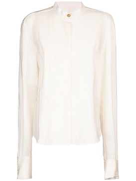 Crepe de chine plastron shirt