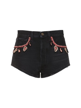 Inner Energy embellished denim shorts