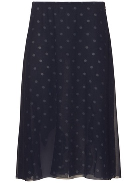 Iranee polka dot sheer midi skirt