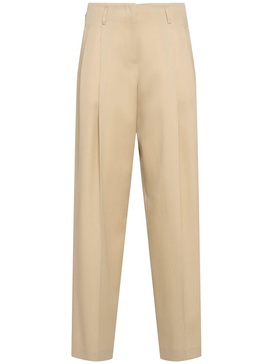 Golden wool wide leg pants
