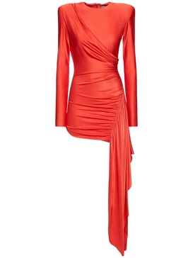 Draped viscose jersey mini dress