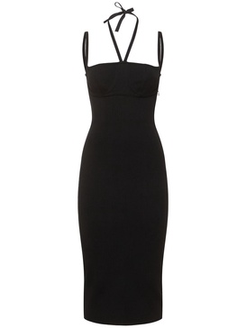 Stretch knit viscose midi dress