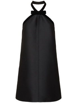 Wool & silk crepe halter neck top