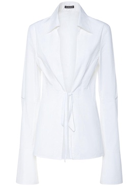 Linsey open front poplin shirt