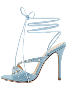 100mm Visocse & silk satin sandals