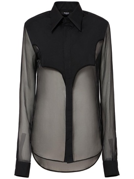 Silk chiffon western shirt