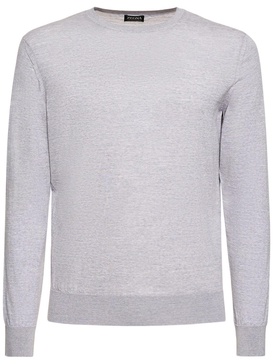 High performance wool crewneck sweater