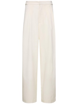 Adjustable pleated wool pants
