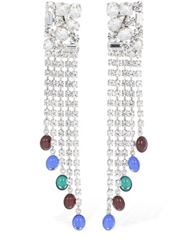Square earrings w/ fringe