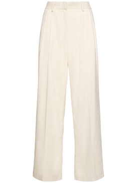 Silk & cotton corduroy wide pants