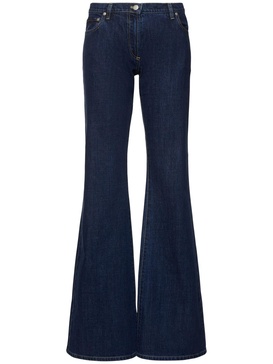 Cotton denim flared jeans