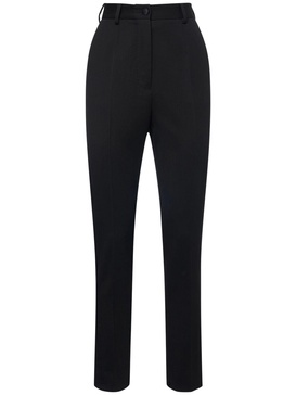 Wool gabardine cigarette tuxedo pants