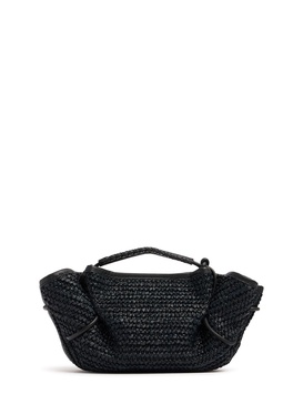 Mini Arta raffia top handle bag