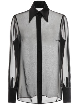 Sheer silk chiffon shirt