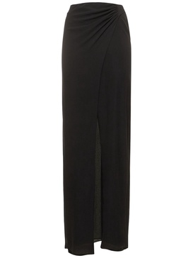 Phoebe stretch silk midi wrap skirt