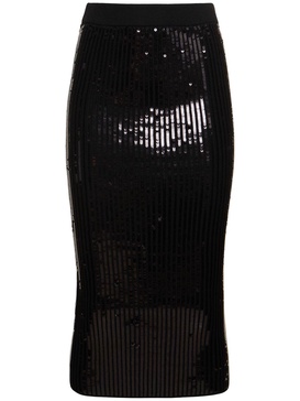 Sequined high rise midi skirt