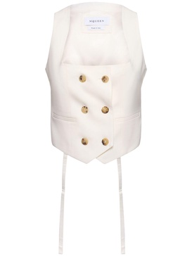Wool gabardine vest