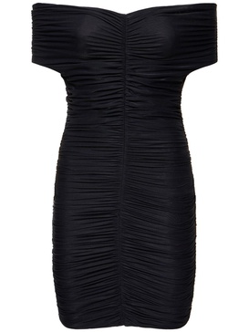 Nicola gathered stretch jersey minidress