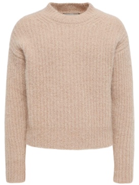 Ribbed mohair blend crewneck sweater