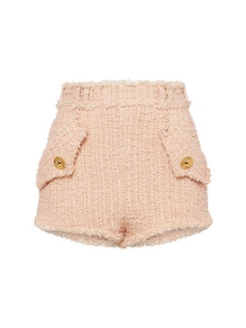 High-rise tweed shorts