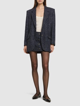 Oversized sequined tweed jacket