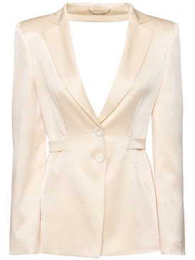 Tailored satin single breast jacket