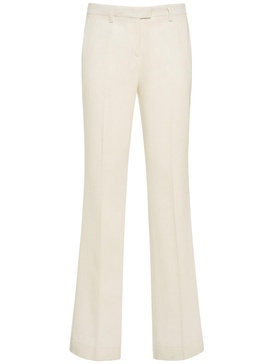 Mid rise crepe straight pants
