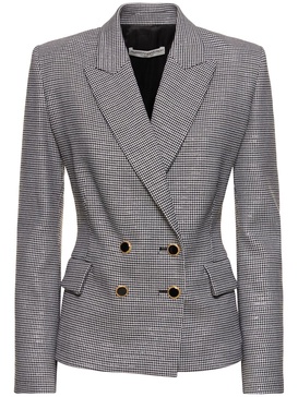 Houndstooth wool & lurex blazer