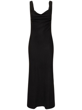Double drape long dress
