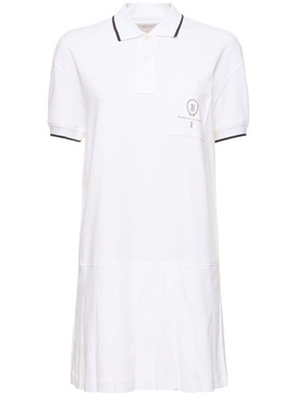 Cotton jersey polo mini dress