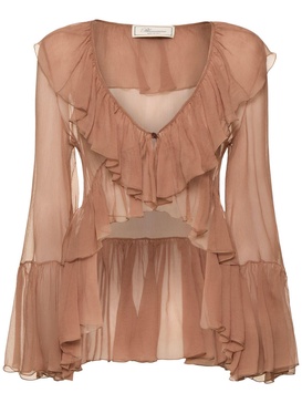 Sheer silk crepe shirt