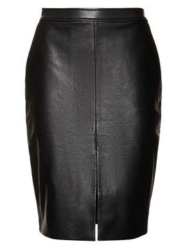 Tyra leather blend pencil midi skirt
