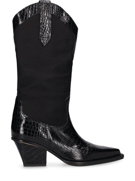 60mm Rosario croc embossed boots