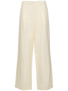 Wool & silk straight pants