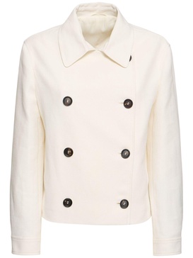 Padded cotton & linen jacket