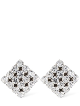 Square crystal stud earrings