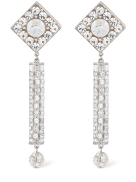 Crystal earrings w/ pendant